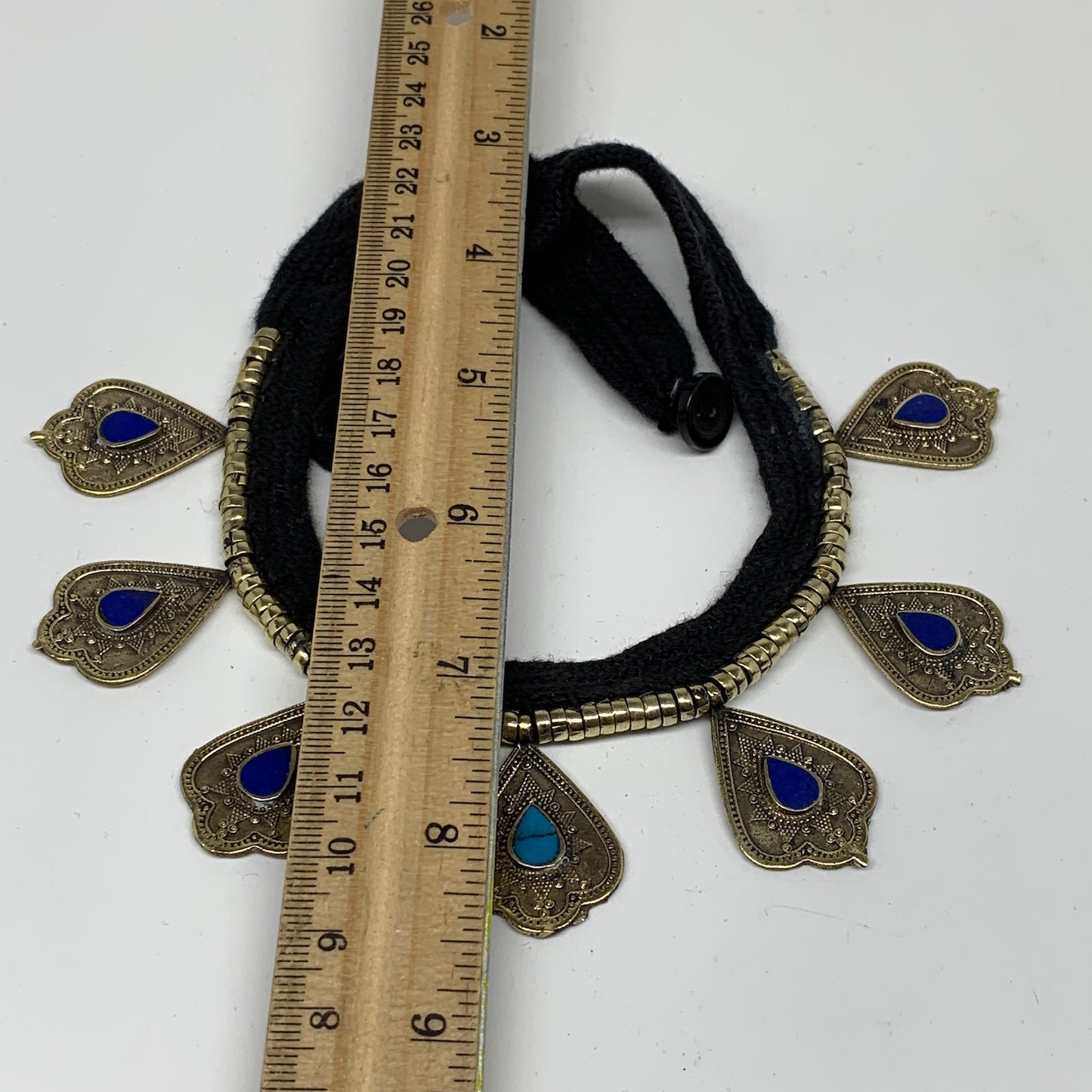 Turkmen Choker Vintage Afghan Kuchi Tribal Blue Lapis Lazuli Inlay Choker Neckla