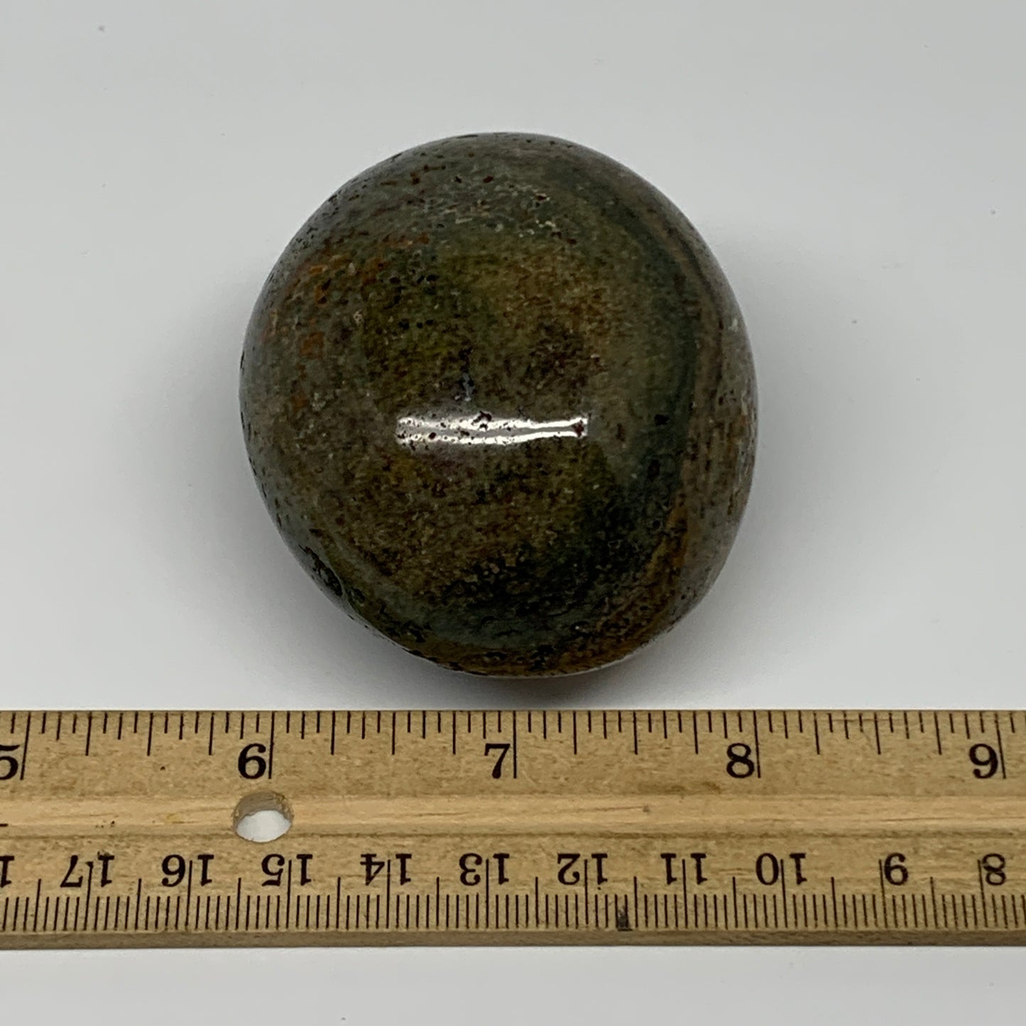 194.8g, 2.5"x2.2"x1.7" Ocean Jasper Palm-Stone Orbicular Jasper Reiki Energy,B15