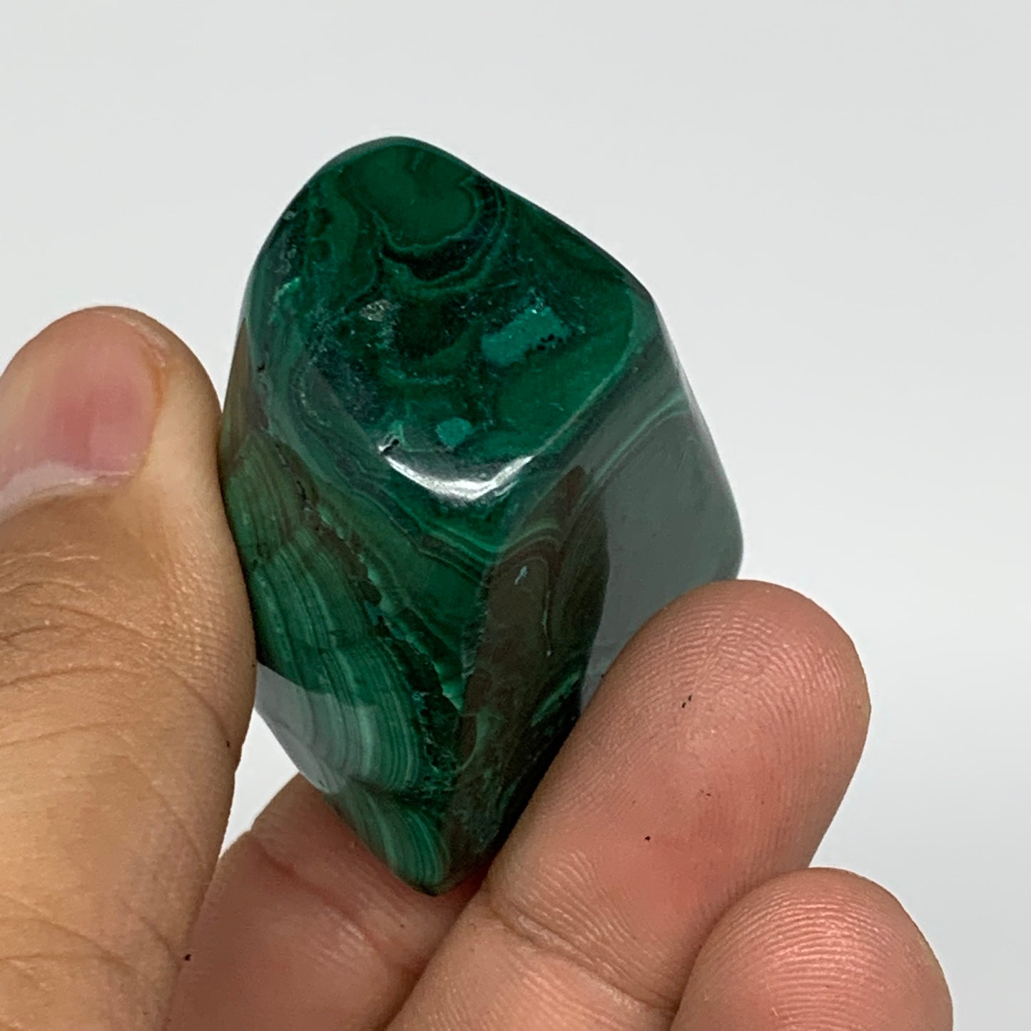 76.6g, 1.4"x1.3"x1.1", Natural Small Malachite Tumbled Polished Gemstone, B7436
