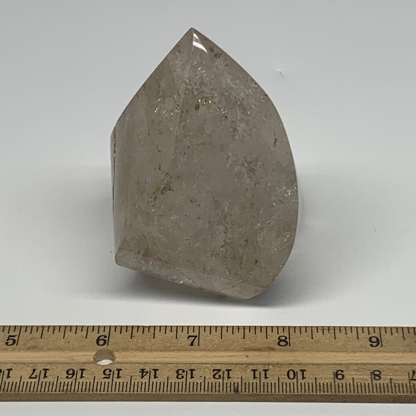 337.8g, 3.2"x2.2"x2.1", Natural Smoky Quartz Flame Polished Crystal @Brazil, B19