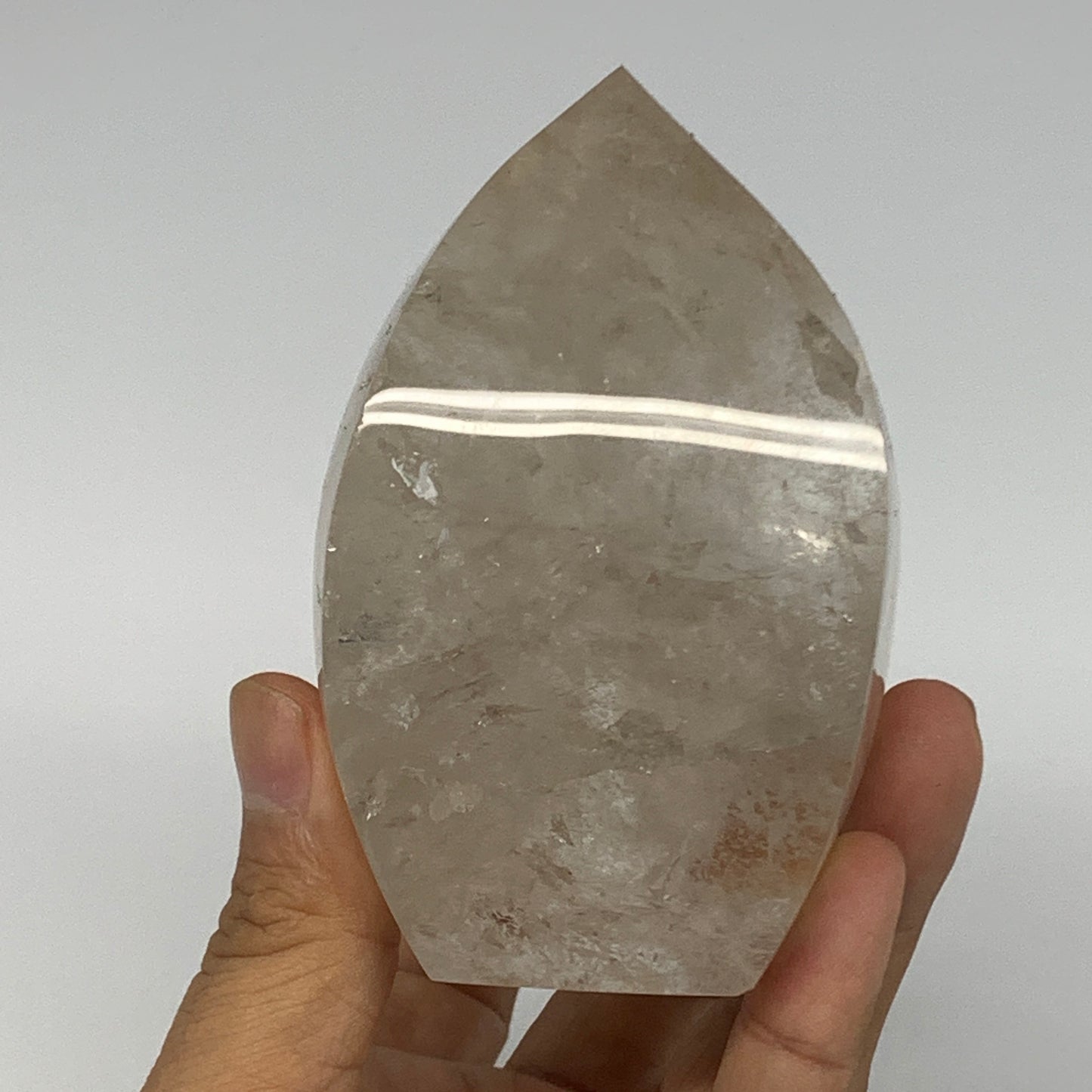 500g, 3.7"x2.4"x2.2", Natural Quartz Flame Polished Crystal @Brazil, B19151