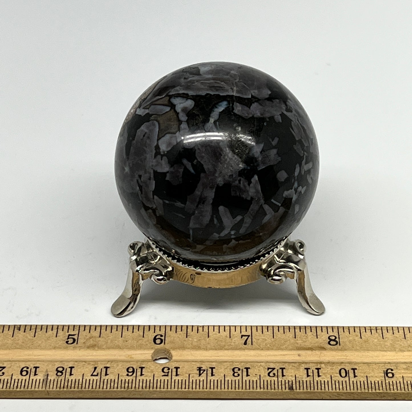 319.1g,2.3" (59mm) Indigo Gabbro Spheres Merlinite Gemstone @Madagascar,B19790