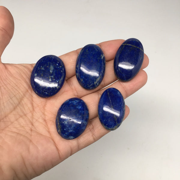 5pcs,59.7,1.3"x1.4" Natural Lapis Lazuli Oval Shape Cabochons @Afghanistan,CP57