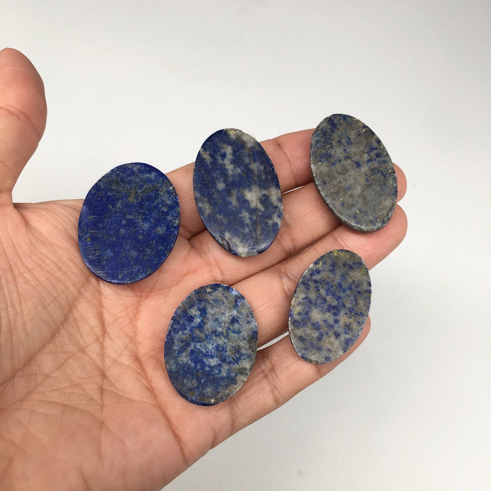 5pcs,59.7,1.3"x1.4" Natural Lapis Lazuli Oval Shape Cabochons @Afghanistan,CP57