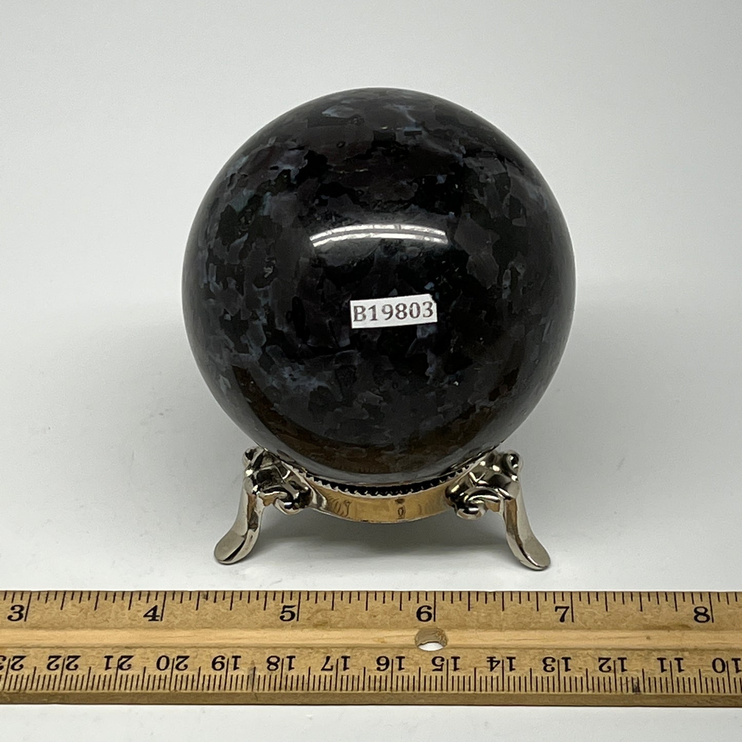 575g,2.9" (73mm) Indigo Gabbro Spheres Merlinite Gemstone @Madagascar,B19803