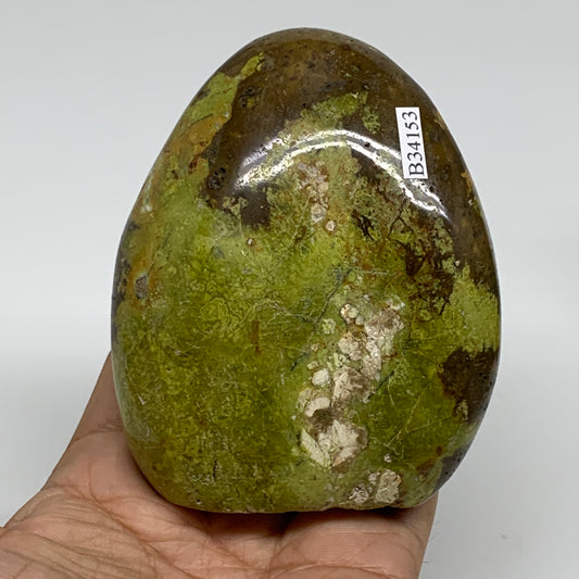 0.92 lbs, 3.6"x3"x1.8", Green Opal Crystal Freeform Polished Gemstone, B34153
