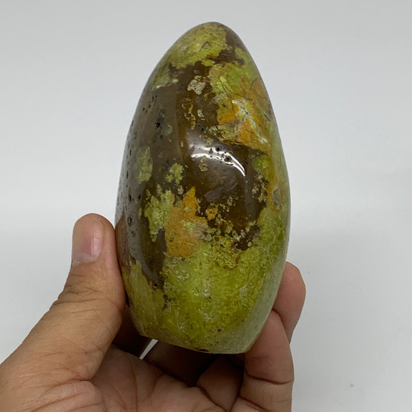 0.92 lbs, 3.6"x3"x1.8", Green Opal Crystal Freeform Polished Gemstone, B34153