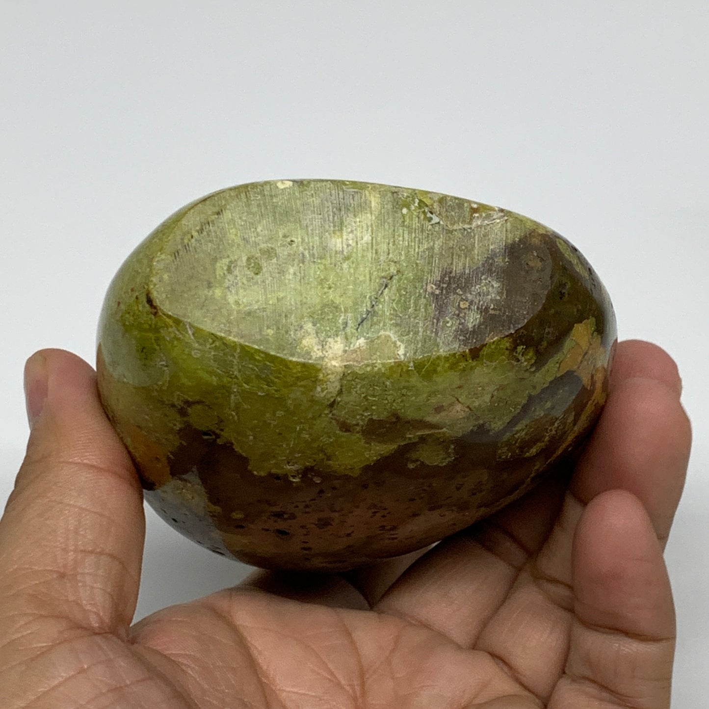 0.92 lbs, 3.6"x3"x1.8", Green Opal Crystal Freeform Polished Gemstone, B34153
