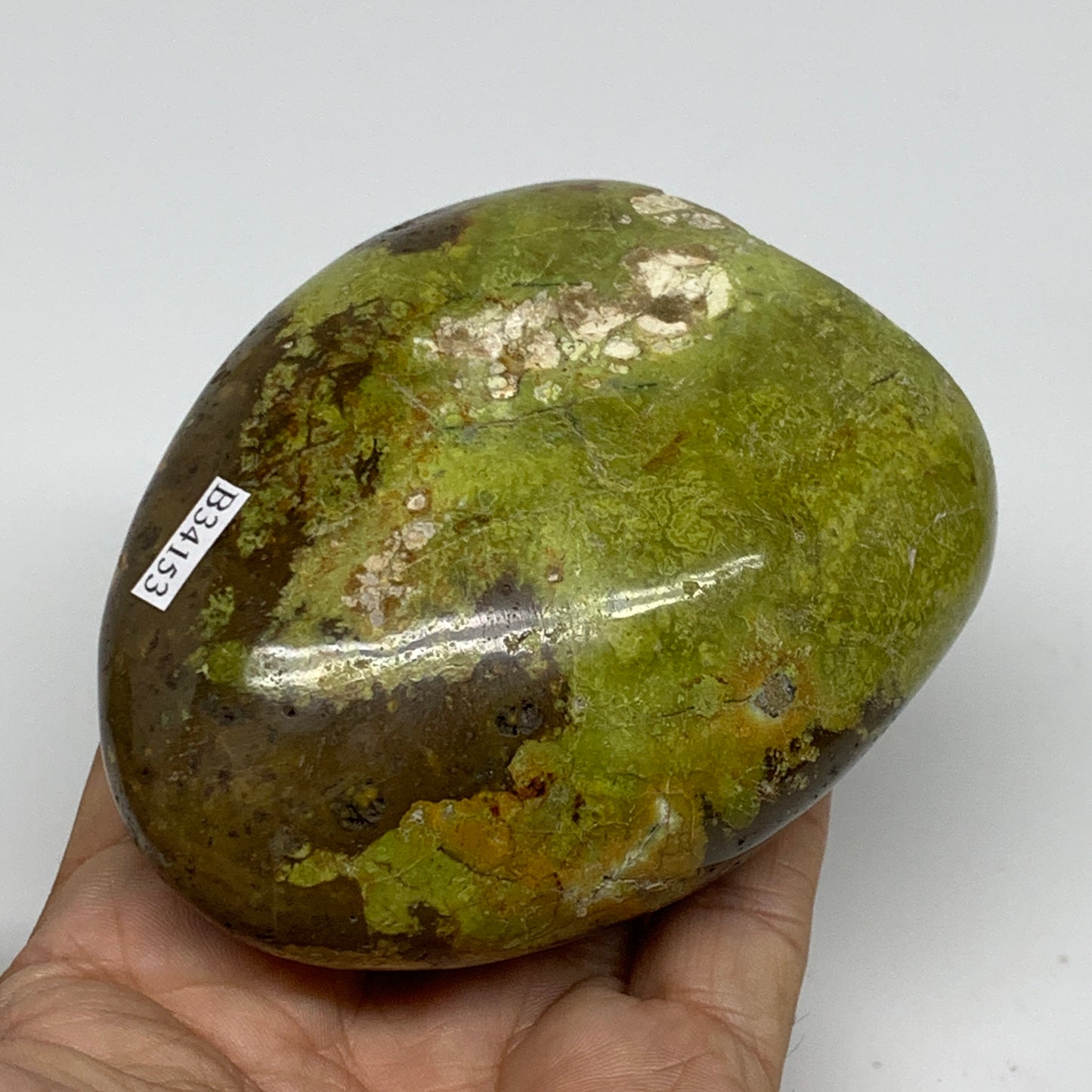 0.92 lbs, 3.6"x3"x1.8", Green Opal Crystal Freeform Polished Gemstone, B34153