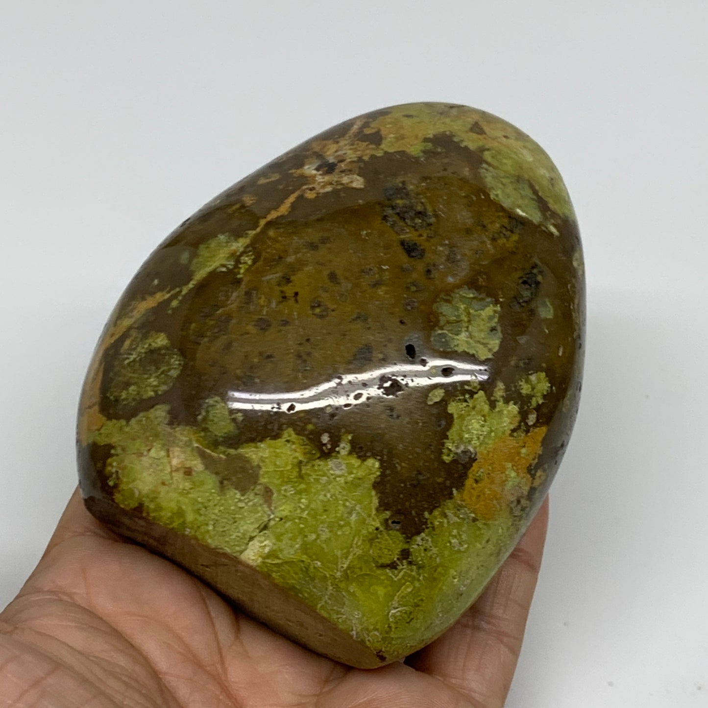 0.92 lbs, 3.6"x3"x1.8", Green Opal Crystal Freeform Polished Gemstone, B34153