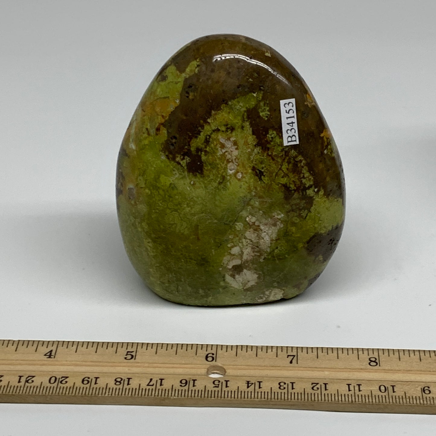 0.92 lbs, 3.6"x3"x1.8", Green Opal Crystal Freeform Polished Gemstone, B34153