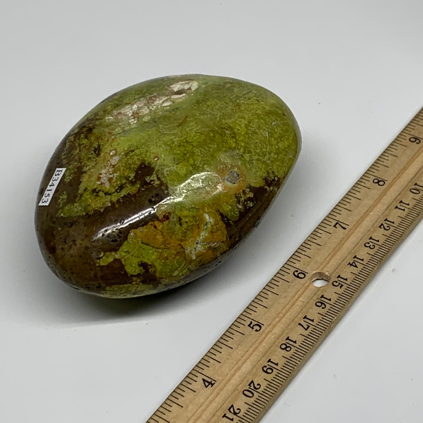 0.92 lbs, 3.6"x3"x1.8", Green Opal Crystal Freeform Polished Gemstone, B34153