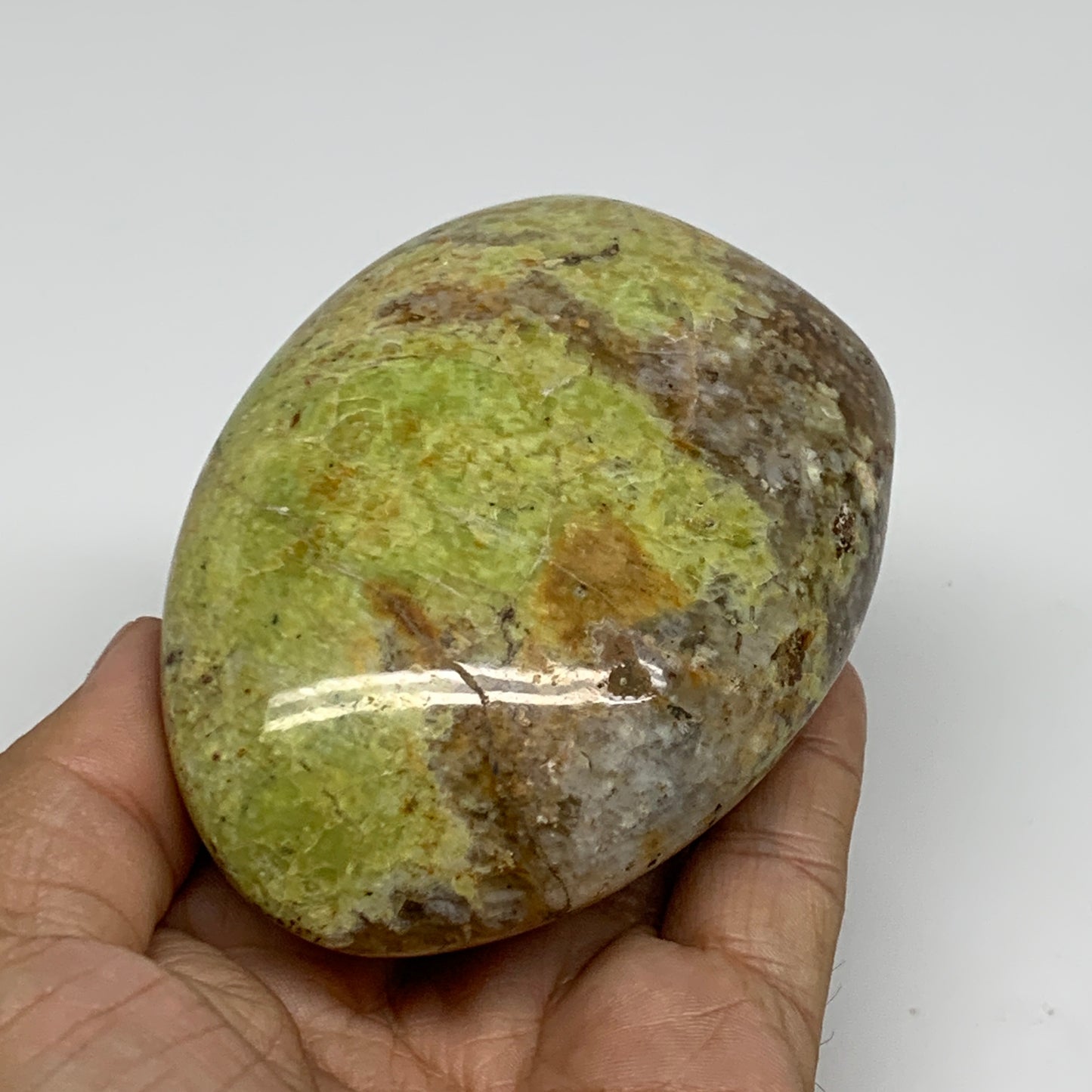 0.68 lbs, 3.6"x2.6"x1.7", Green Opal Crystal Freeform Polished Gemstone, B34154
