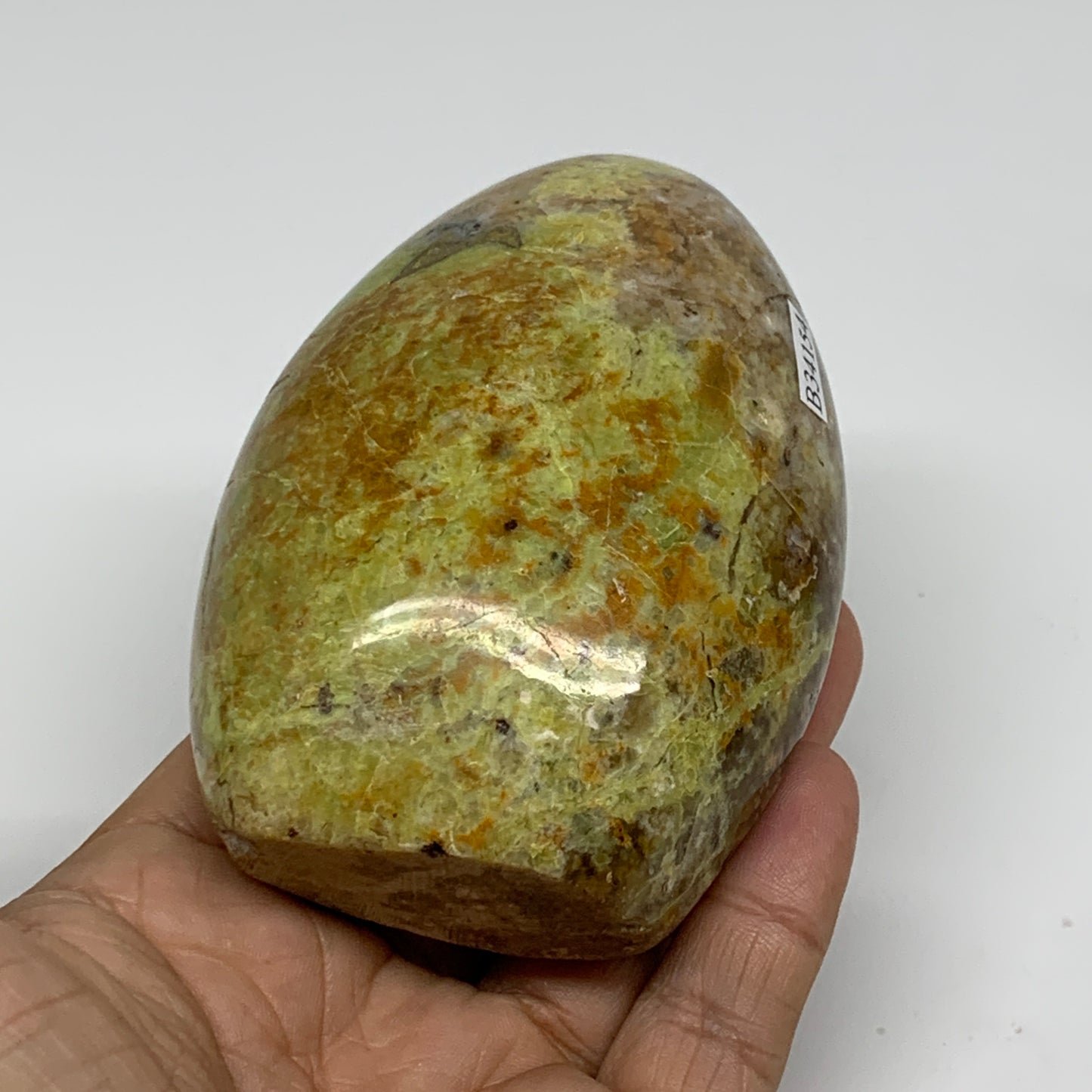 0.68 lbs, 3.6"x2.6"x1.7", Green Opal Crystal Freeform Polished Gemstone, B34154