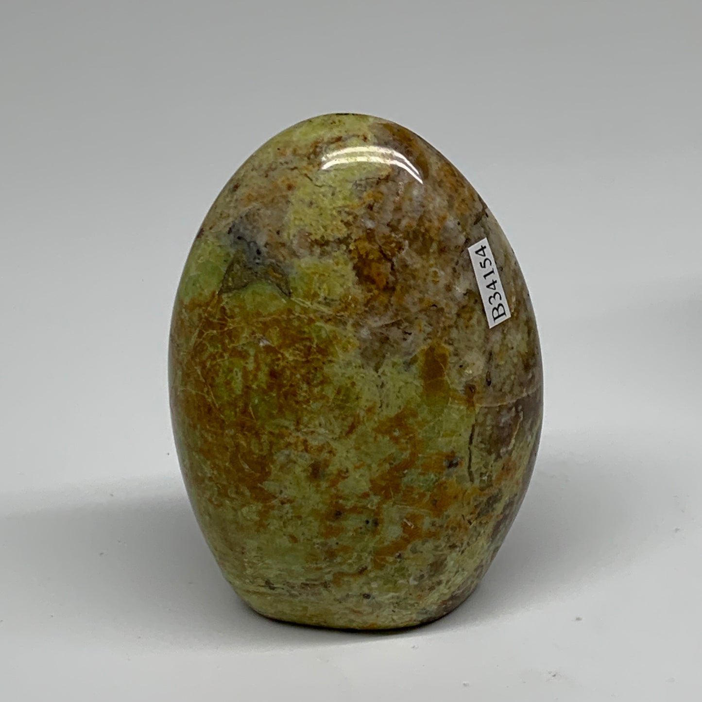 0.68 lbs, 3.6"x2.6"x1.7", Green Opal Crystal Freeform Polished Gemstone, B34154