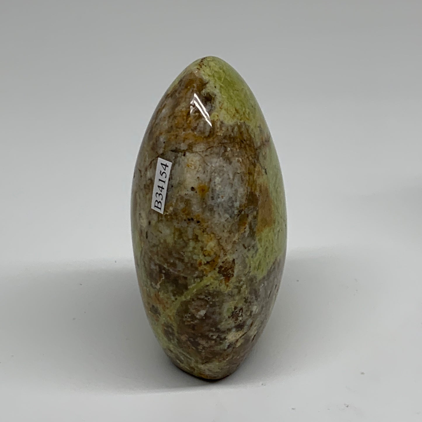 0.68 lbs, 3.6"x2.6"x1.7", Green Opal Crystal Freeform Polished Gemstone, B34154