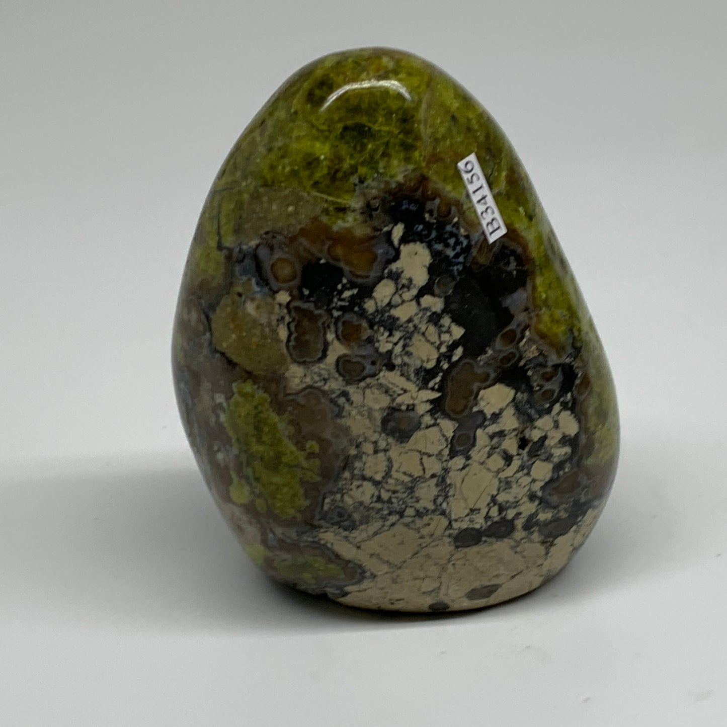 1.21 lbs, 4.1"x3.1"x2", Green Opal Crystal Freeform Polished Gemstone, B34156