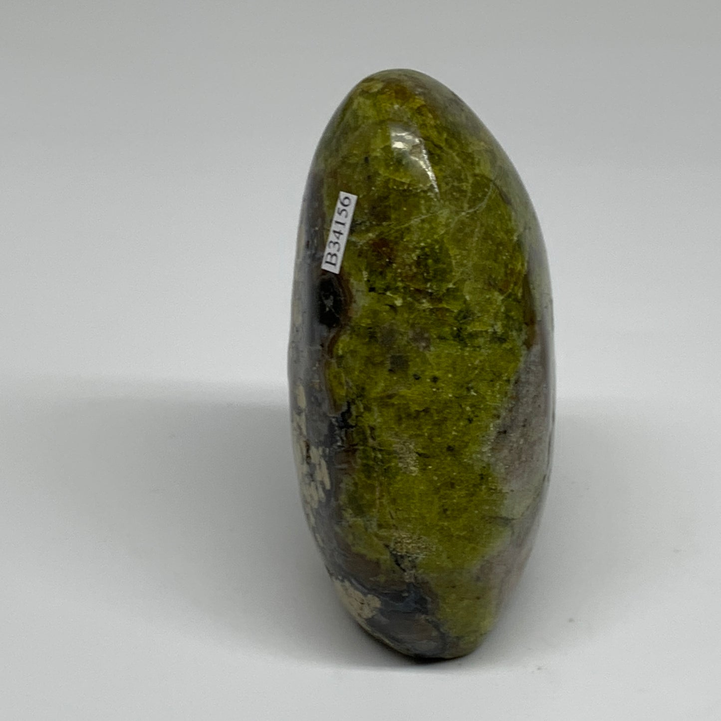 1.21 lbs, 4.1"x3.1"x2", Green Opal Crystal Freeform Polished Gemstone, B34156