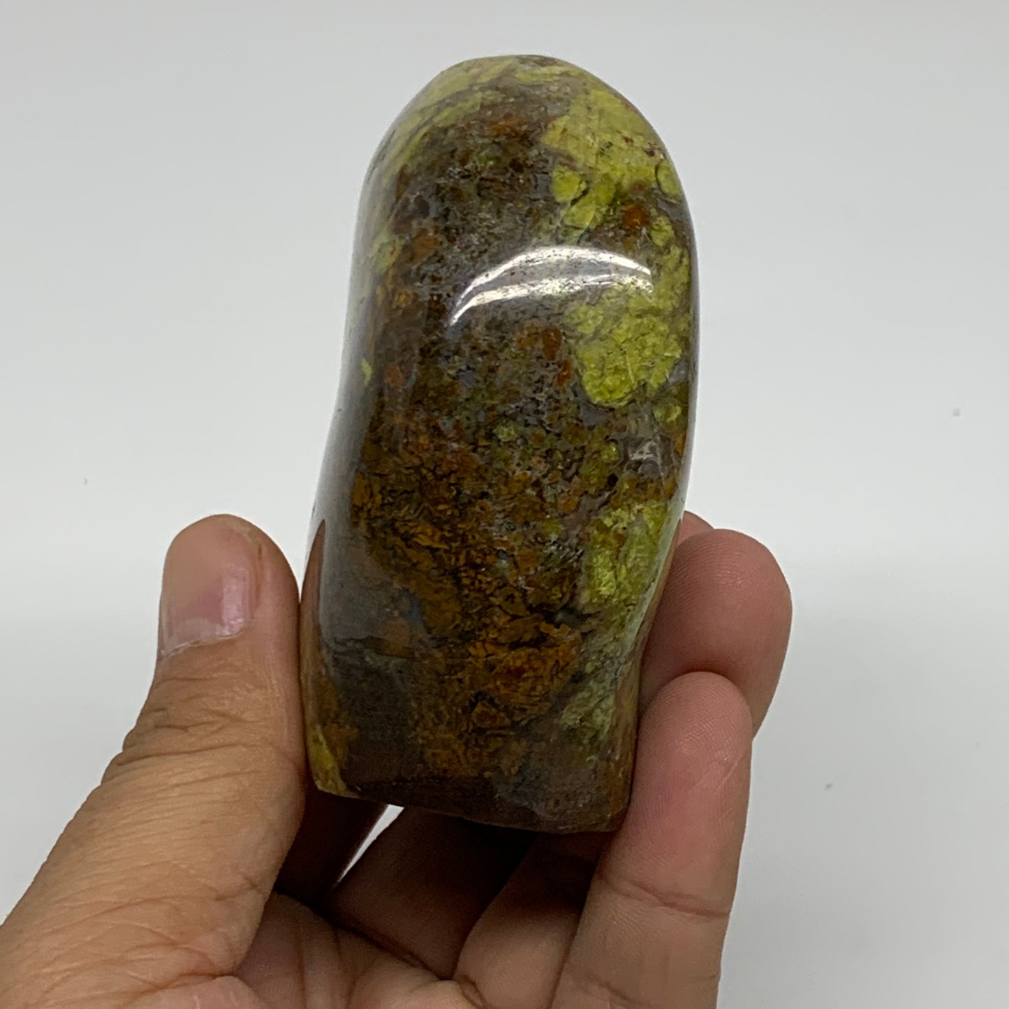 0.62 lbs, 3"x2.8"x1.4", Green Opal Crystal Freeform Polished Gemstone, B34157