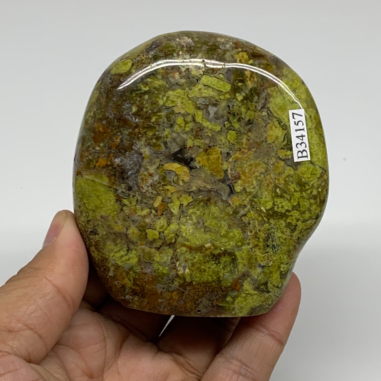 0.62 lbs, 3"x2.8"x1.4", Green Opal Crystal Freeform Polished Gemstone, B34157