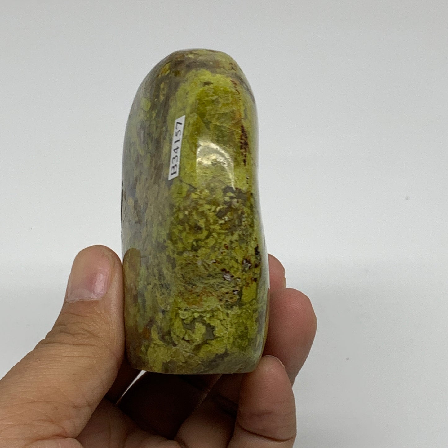 0.62 lbs, 3"x2.8"x1.4", Green Opal Crystal Freeform Polished Gemstone, B34157