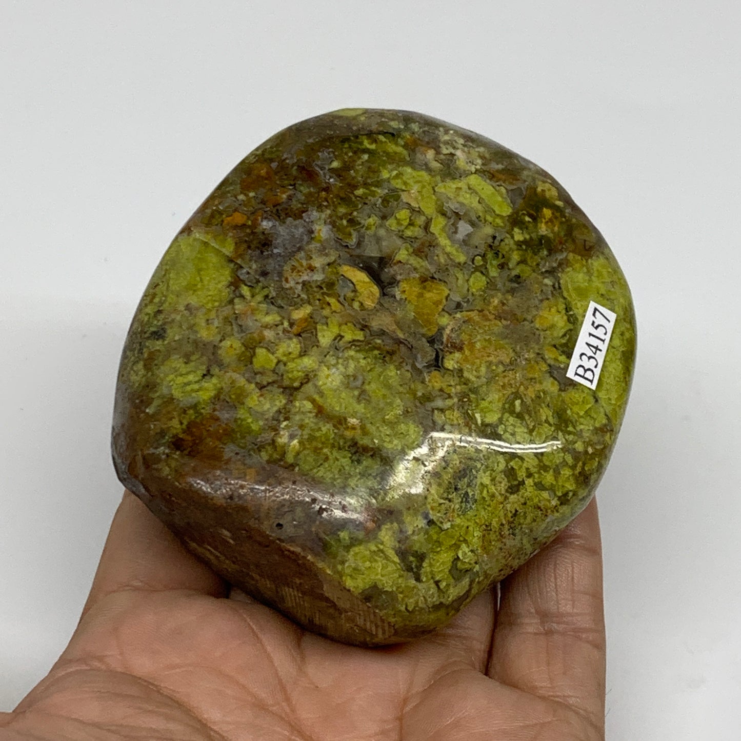 0.62 lbs, 3"x2.8"x1.4", Green Opal Crystal Freeform Polished Gemstone, B34157
