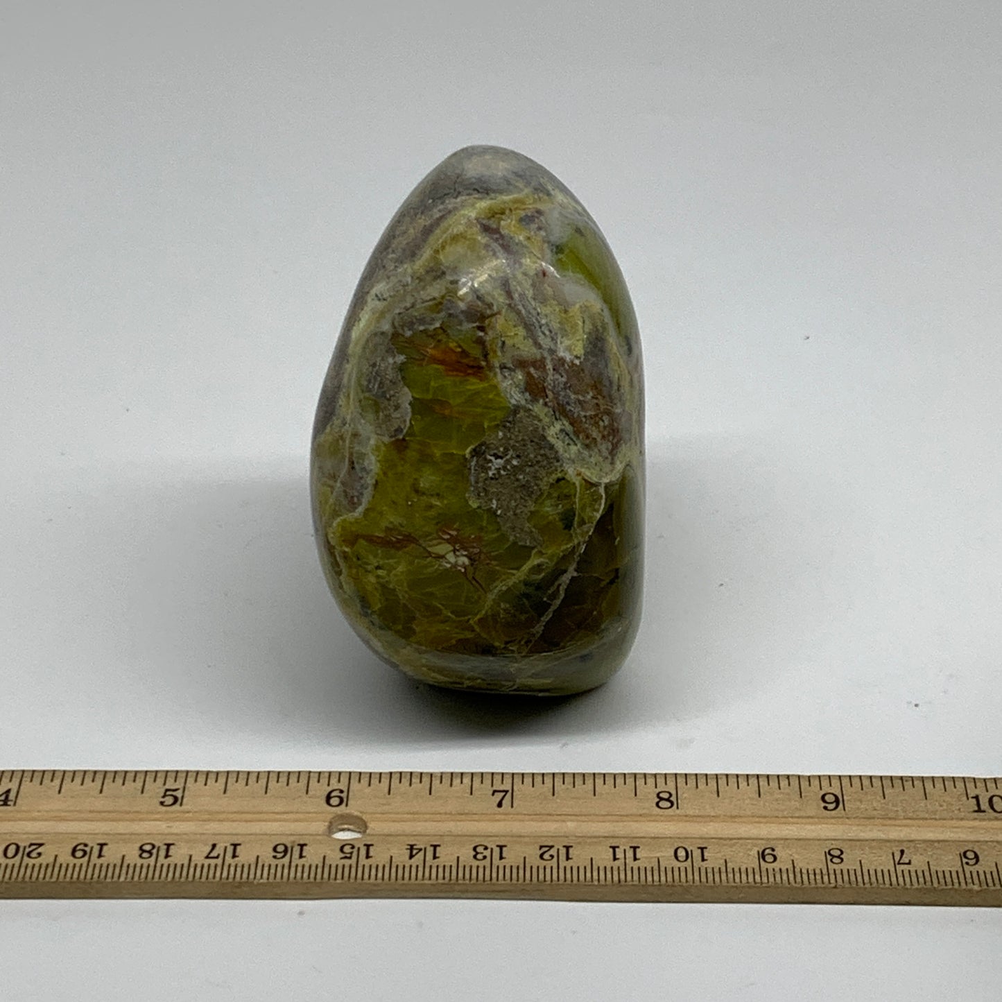 0.92 lbs, 3.5"x2.7"x2", Green Opal Crystal Freeform Polished Gemstone, B34158