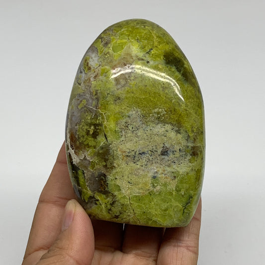 0.59 lbs, 3.4"x2.3"x.1.4", Green Opal Crystal Freeform Polished Gemstone, B34159