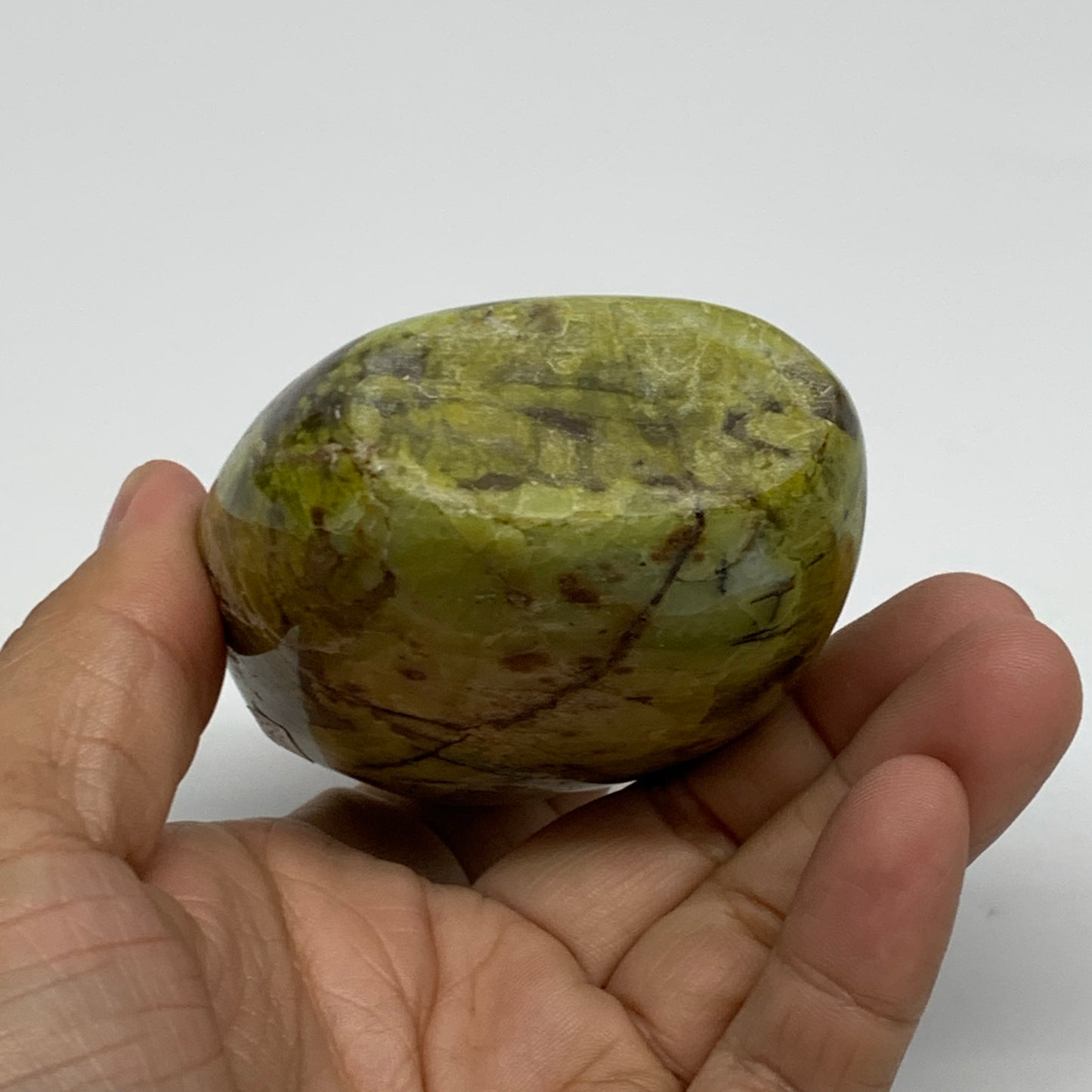 0.59 lbs, 3.4"x2.3"x.1.4", Green Opal Crystal Freeform Polished Gemstone, B34159