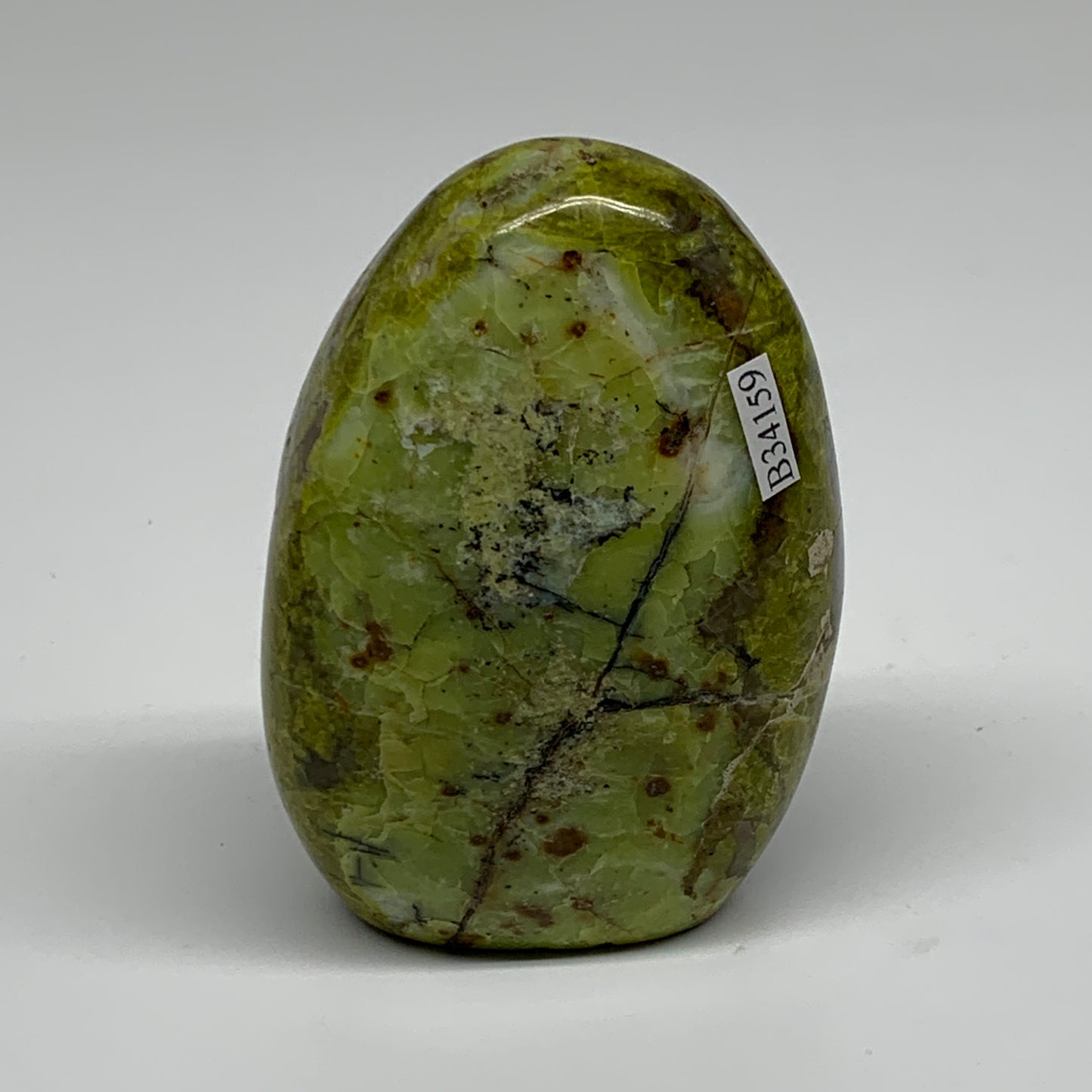 0.59 lbs, 3.4"x2.3"x.1.4", Green Opal Crystal Freeform Polished Gemstone, B34159