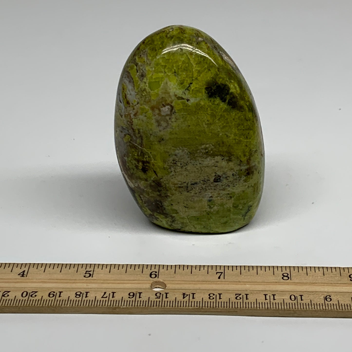 0.59 lbs, 3.4"x2.3"x.1.4", Green Opal Crystal Freeform Polished Gemstone, B34159