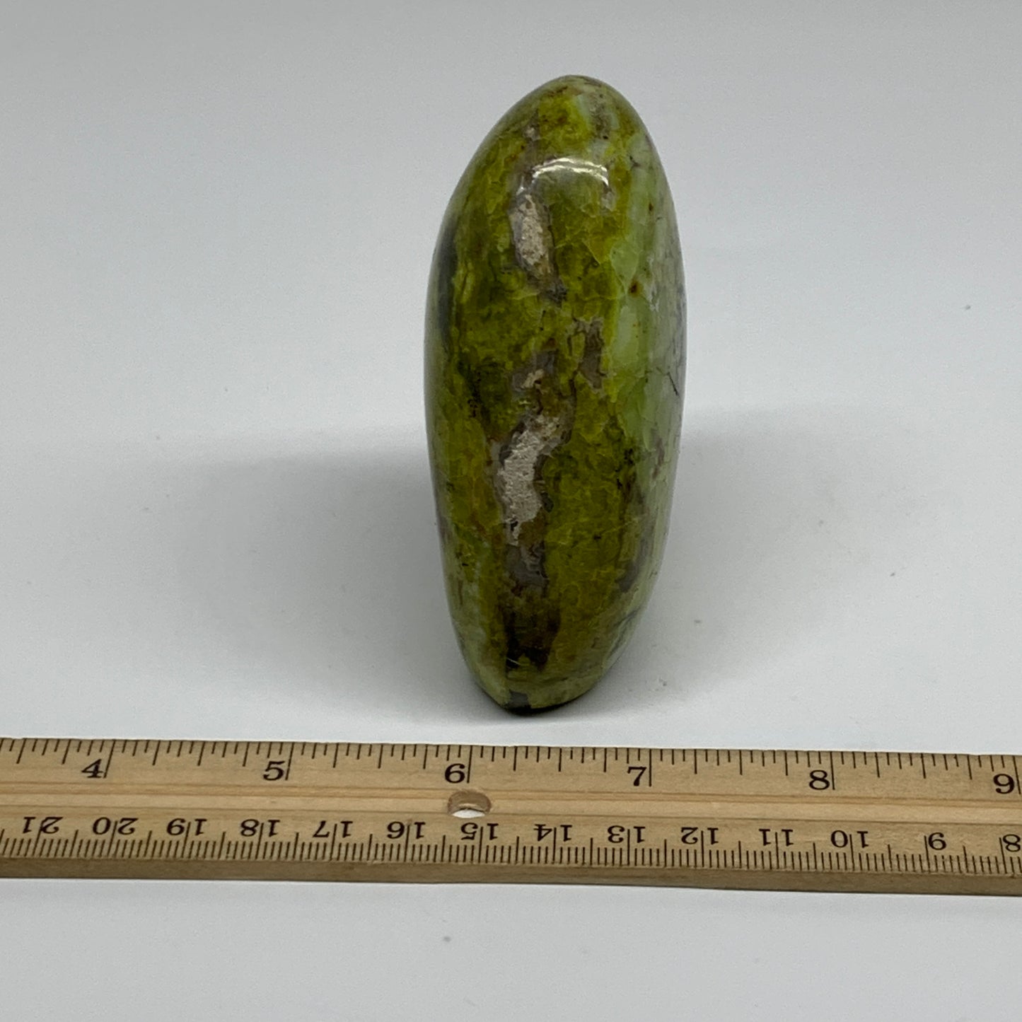 0.59 lbs, 3.4"x2.3"x.1.4", Green Opal Crystal Freeform Polished Gemstone, B34159