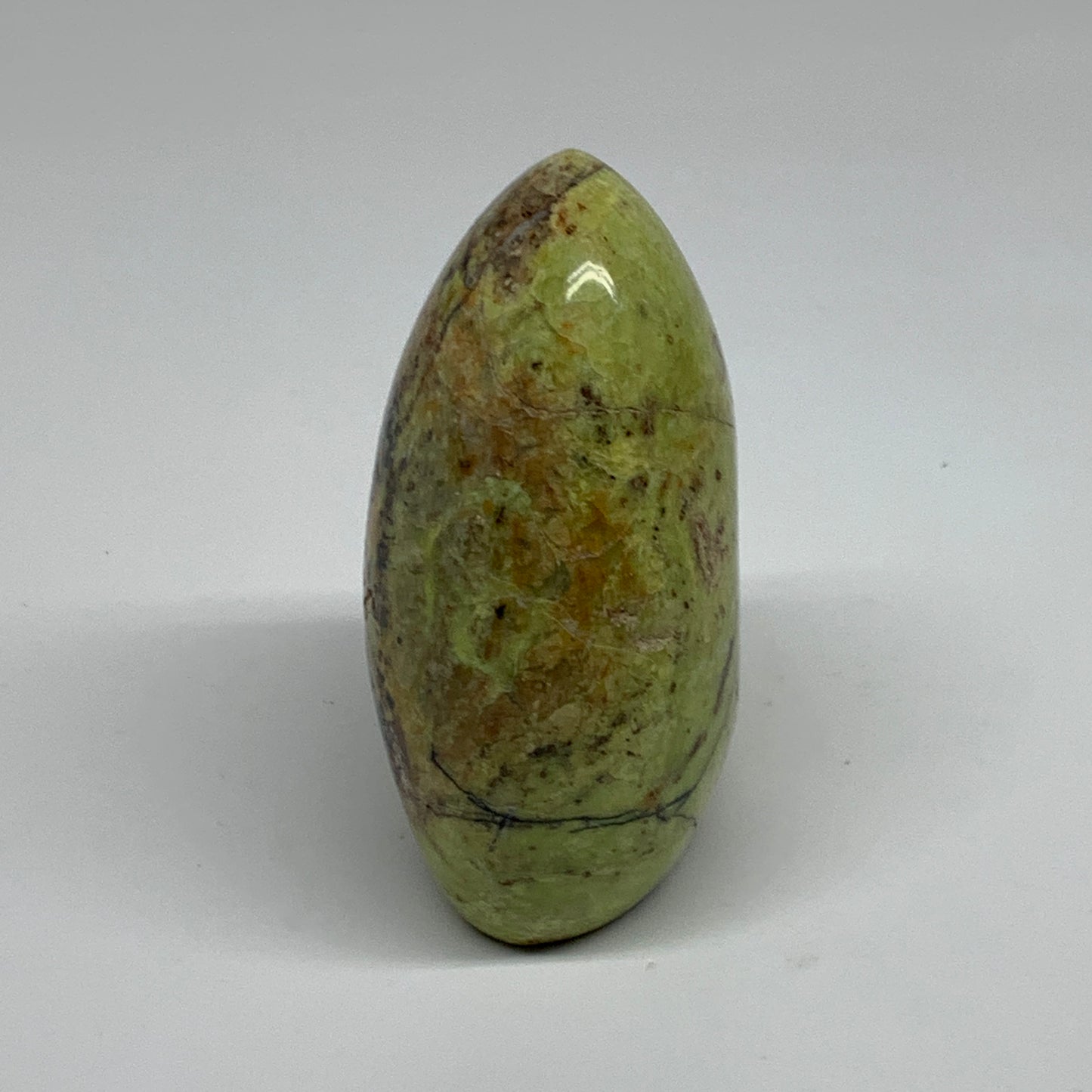 0.81 lbs, 3.7"x2.9"x.1.9", Green Opal Crystal Freeform Polished Gemstone, B34160