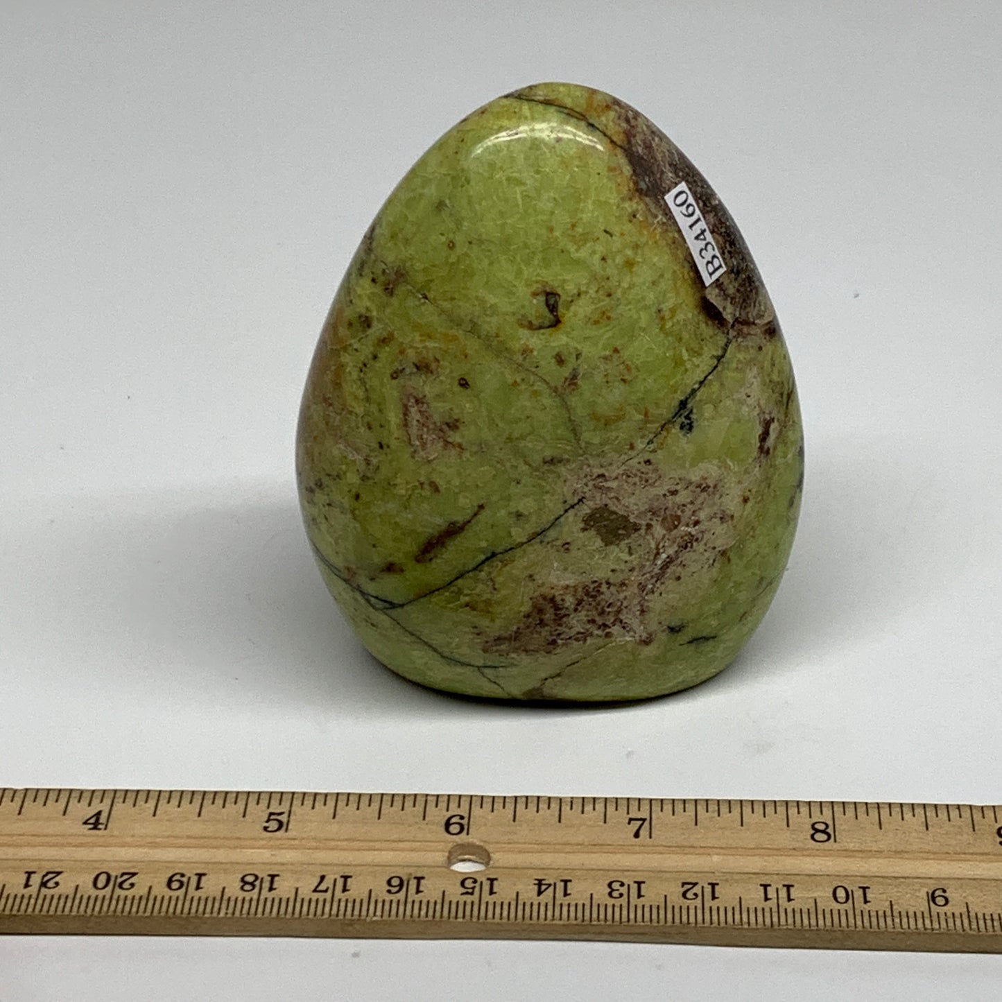 0.81 lbs, 3.7"x2.9"x.1.9", Green Opal Crystal Freeform Polished Gemstone, B34160