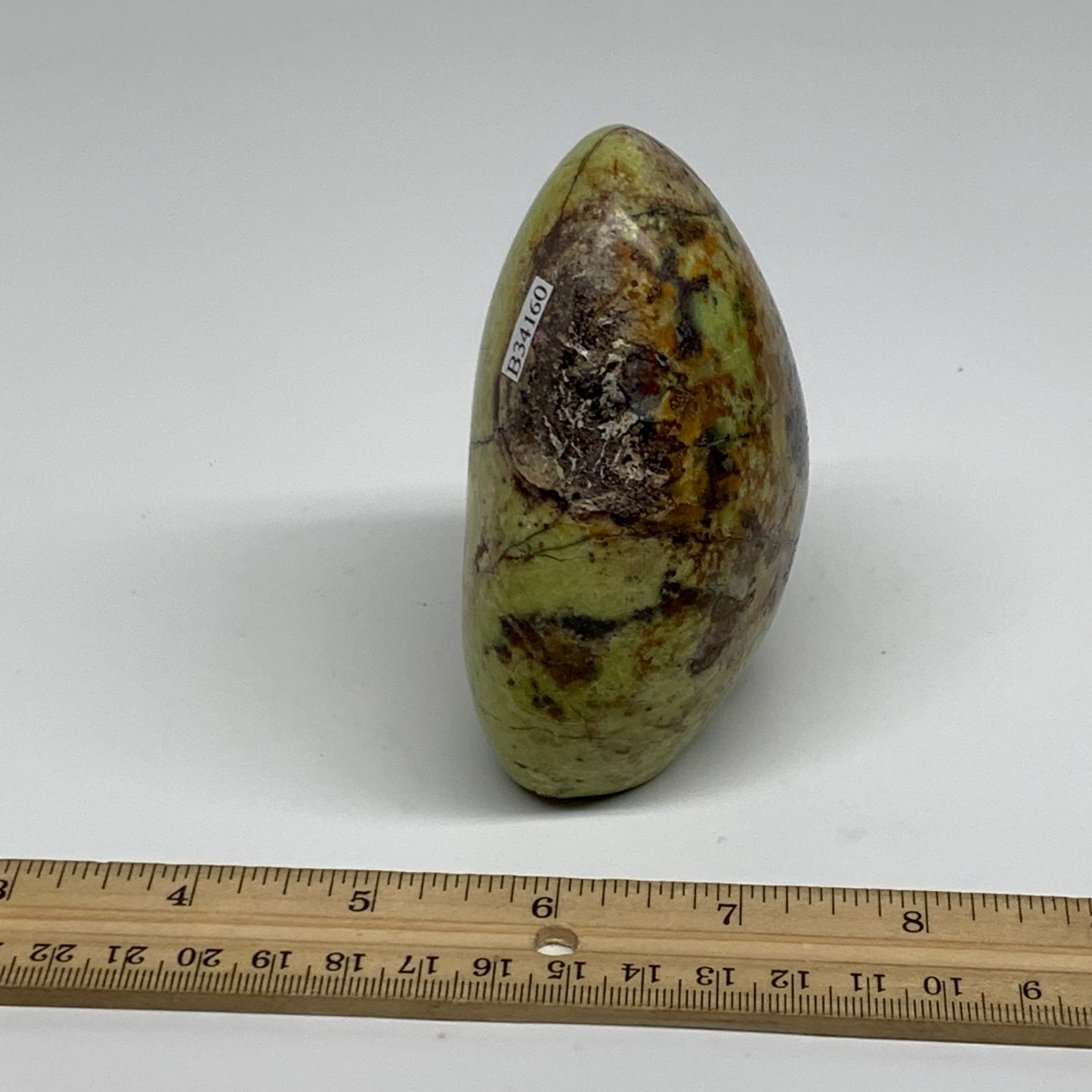 0.81 lbs, 3.7"x2.9"x.1.9", Green Opal Crystal Freeform Polished Gemstone, B34160