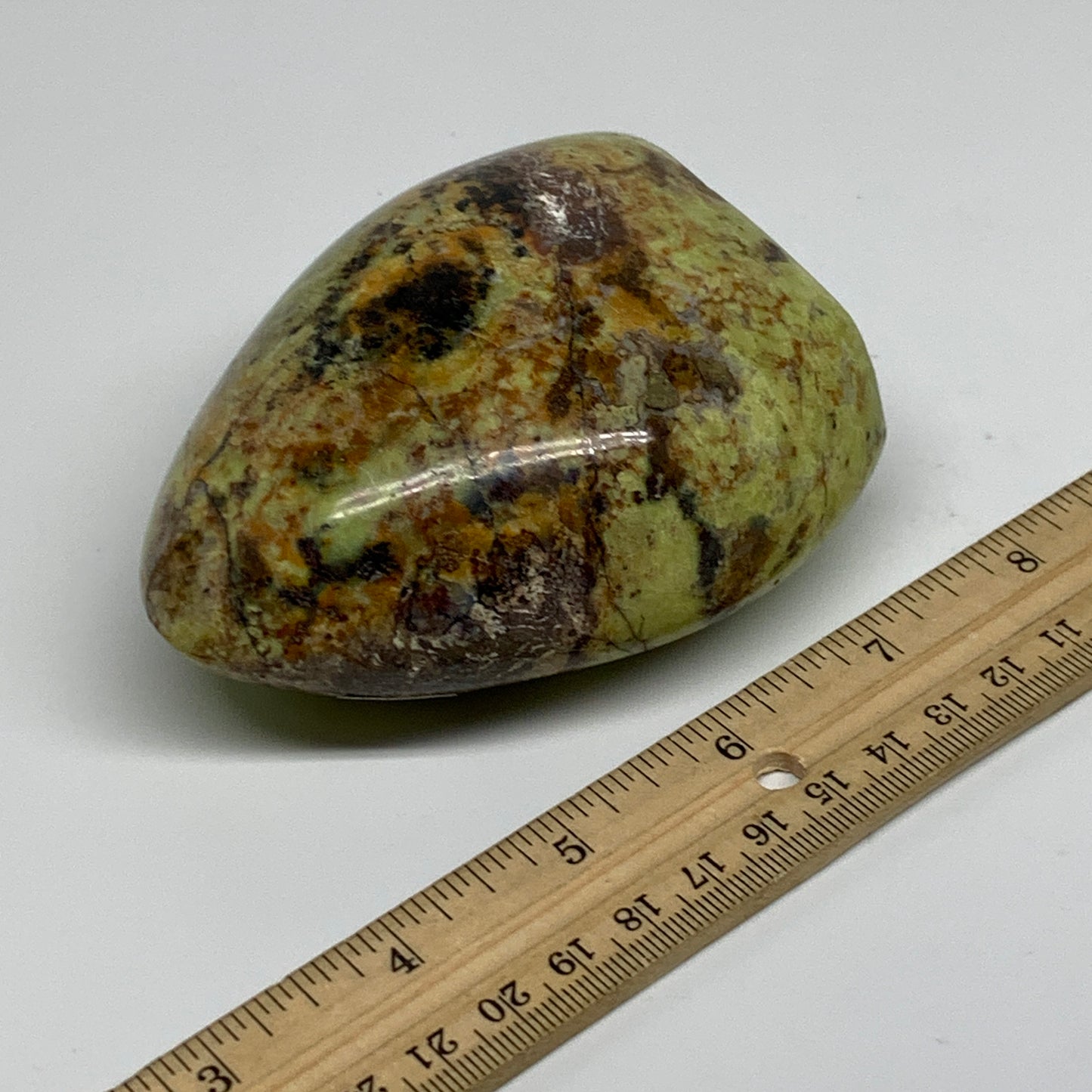 0.81 lbs, 3.7"x2.9"x.1.9", Green Opal Crystal Freeform Polished Gemstone, B34160