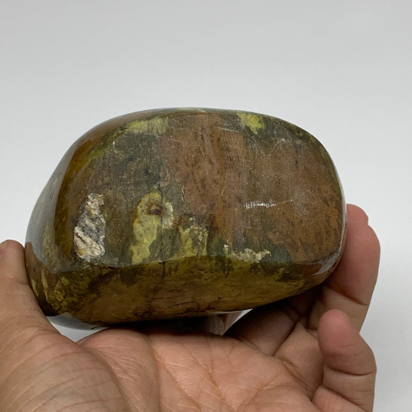 2.22 lbs, 4.4"x3.8"x.2.5", Green Opal Crystal Freeform Polished Gemstone, B34161