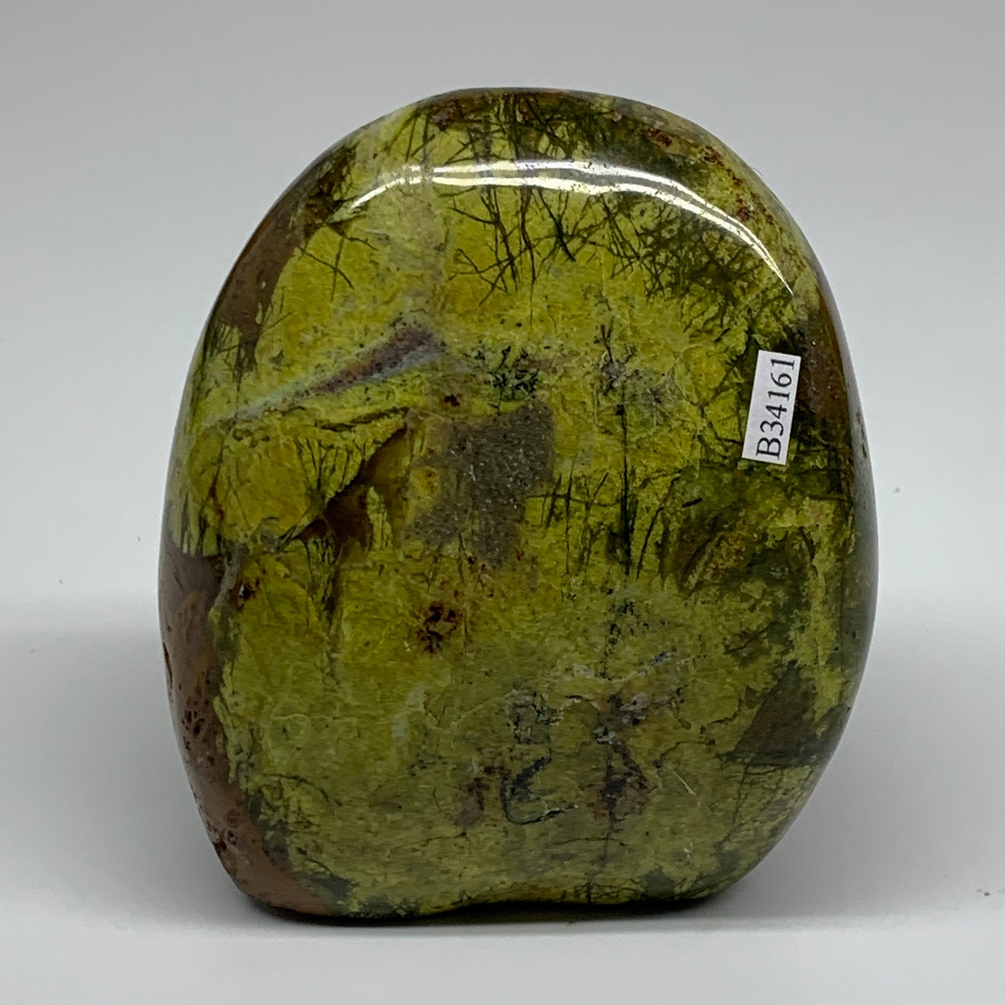 2.22 lbs, 4.4"x3.8"x.2.5", Green Opal Crystal Freeform Polished Gemstone, B34161