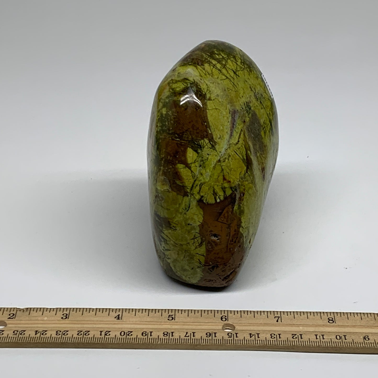 2.22 lbs, 4.4"x3.8"x.2.5", Green Opal Crystal Freeform Polished Gemstone, B34161