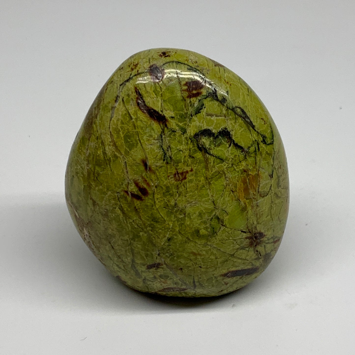 0.81 lbs, 3.2"x2.8"x.2", Green Opal Crystal Freeform Polished Gemstone, B34167