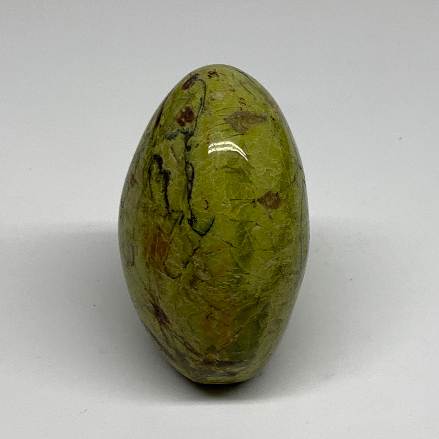 0.81 lbs, 3.2"x2.8"x.2", Green Opal Crystal Freeform Polished Gemstone, B34167