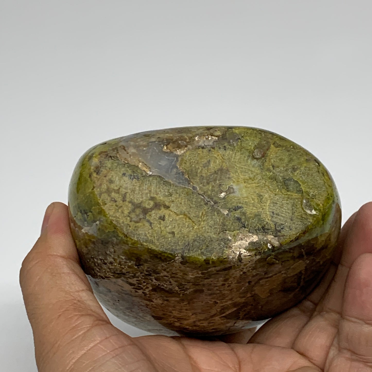 1.71 lbs, 4"x3.4"x.2.4", Green Opal Crystal Freeform Polished Gemstone, B34169