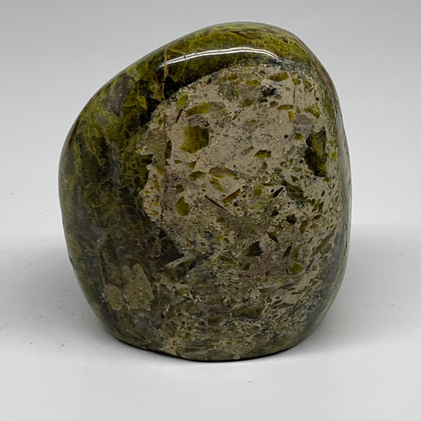 1.71 lbs, 4"x3.4"x.2.4", Green Opal Crystal Freeform Polished Gemstone, B34169