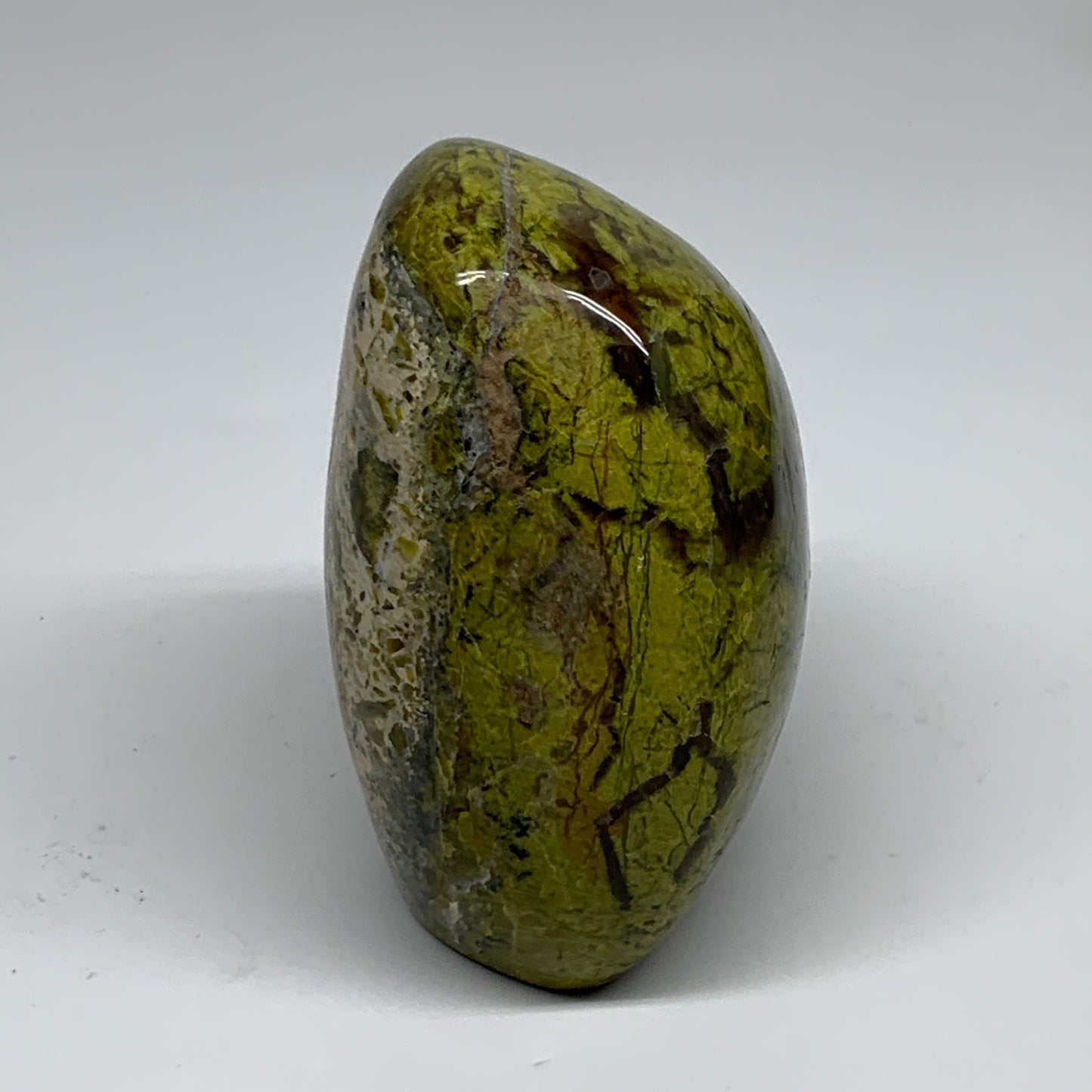 1.71 lbs, 4"x3.4"x.2.4", Green Opal Crystal Freeform Polished Gemstone, B34169