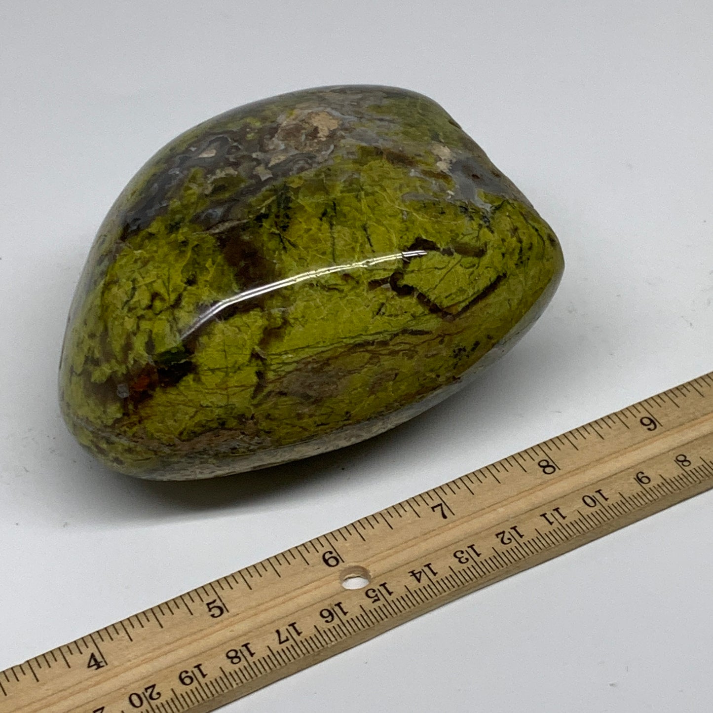 1.71 lbs, 4"x3.4"x.2.4", Green Opal Crystal Freeform Polished Gemstone, B34169