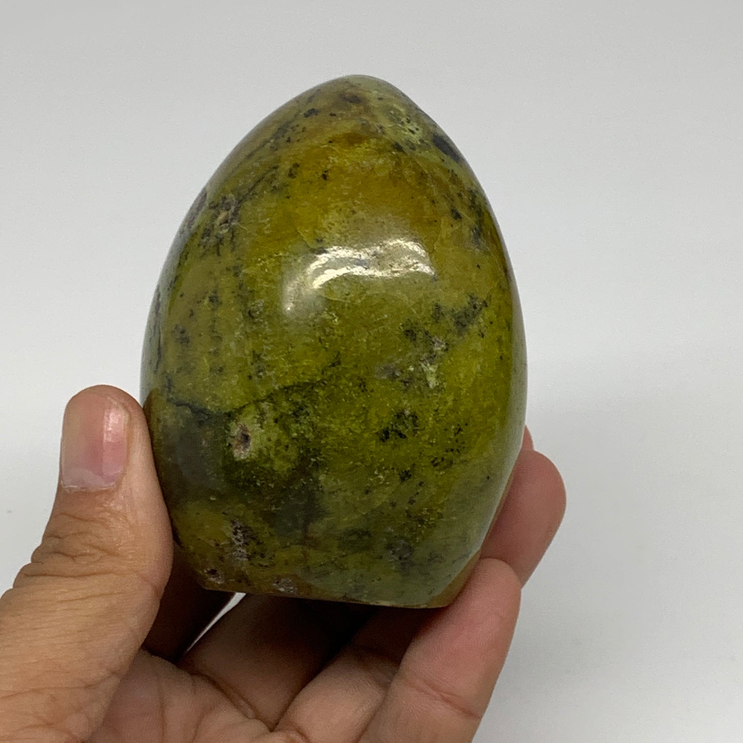0.82 lbs, 3.1"x2.5"x.2.2", Green Opal Crystal Freeform Polished Gemstone, B34171
