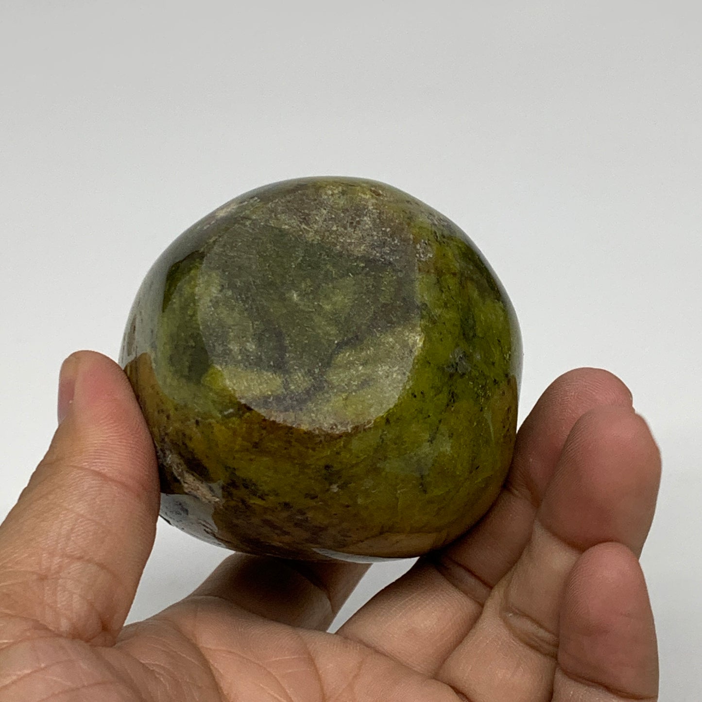 0.82 lbs, 3.1"x2.5"x.2.2", Green Opal Crystal Freeform Polished Gemstone, B34171