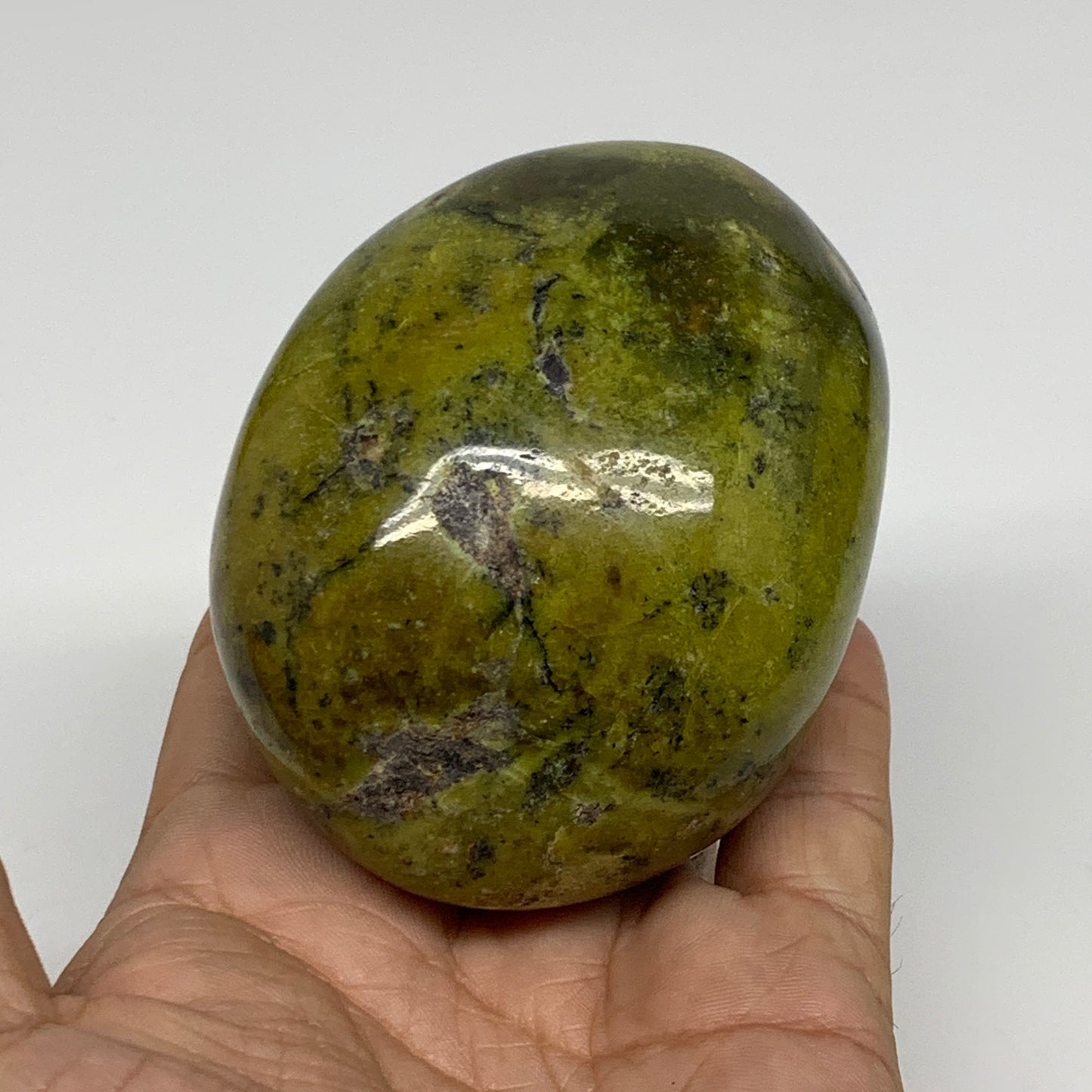0.82 lbs, 3.1"x2.5"x.2.2", Green Opal Crystal Freeform Polished Gemstone, B34171