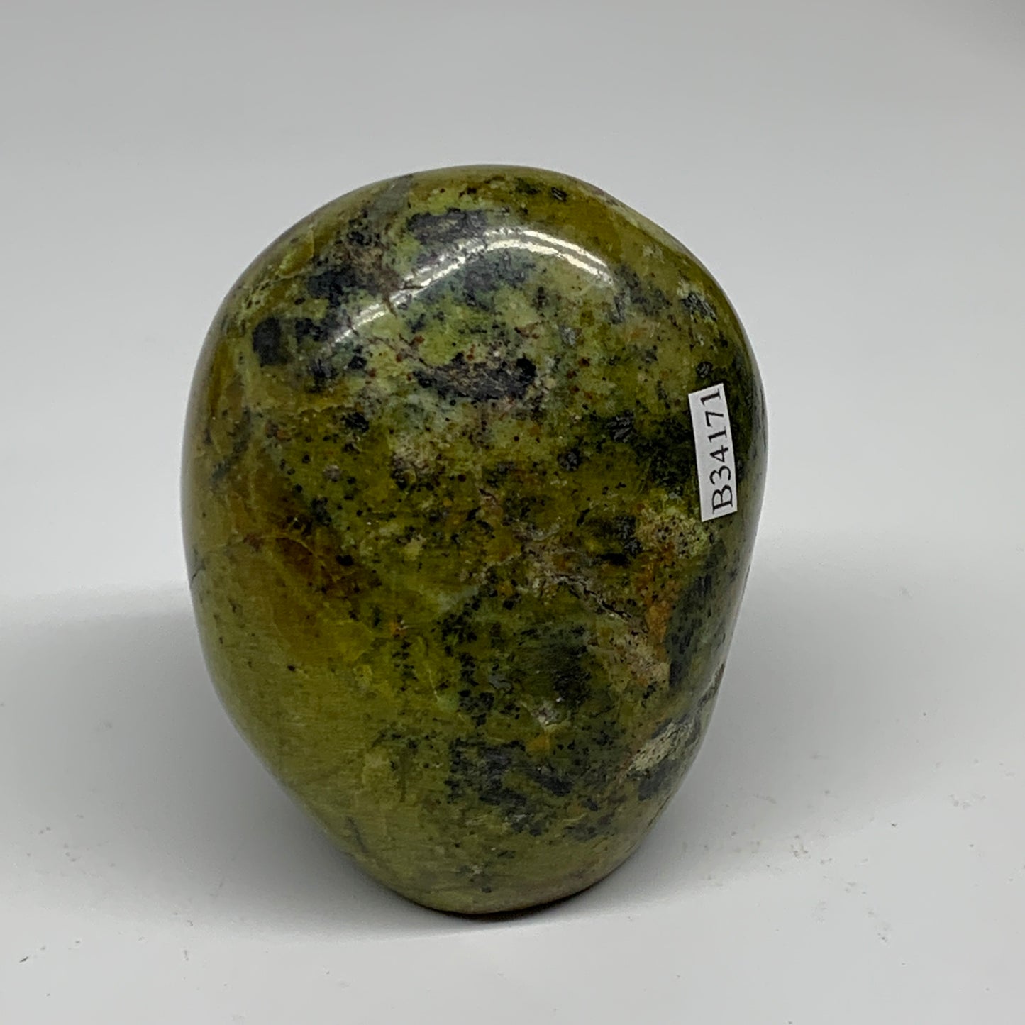 0.82 lbs, 3.1"x2.5"x.2.2", Green Opal Crystal Freeform Polished Gemstone, B34171