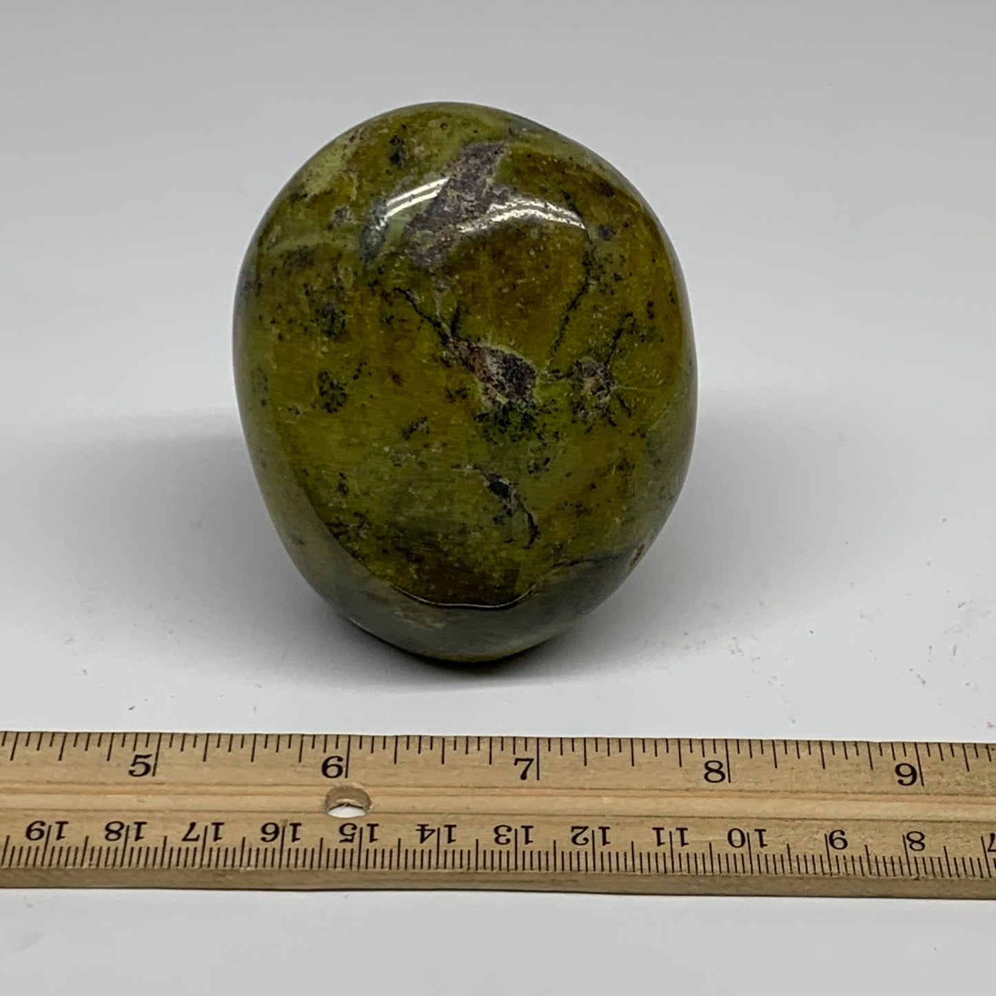 0.82 lbs, 3.1"x2.5"x.2.2", Green Opal Crystal Freeform Polished Gemstone, B34171